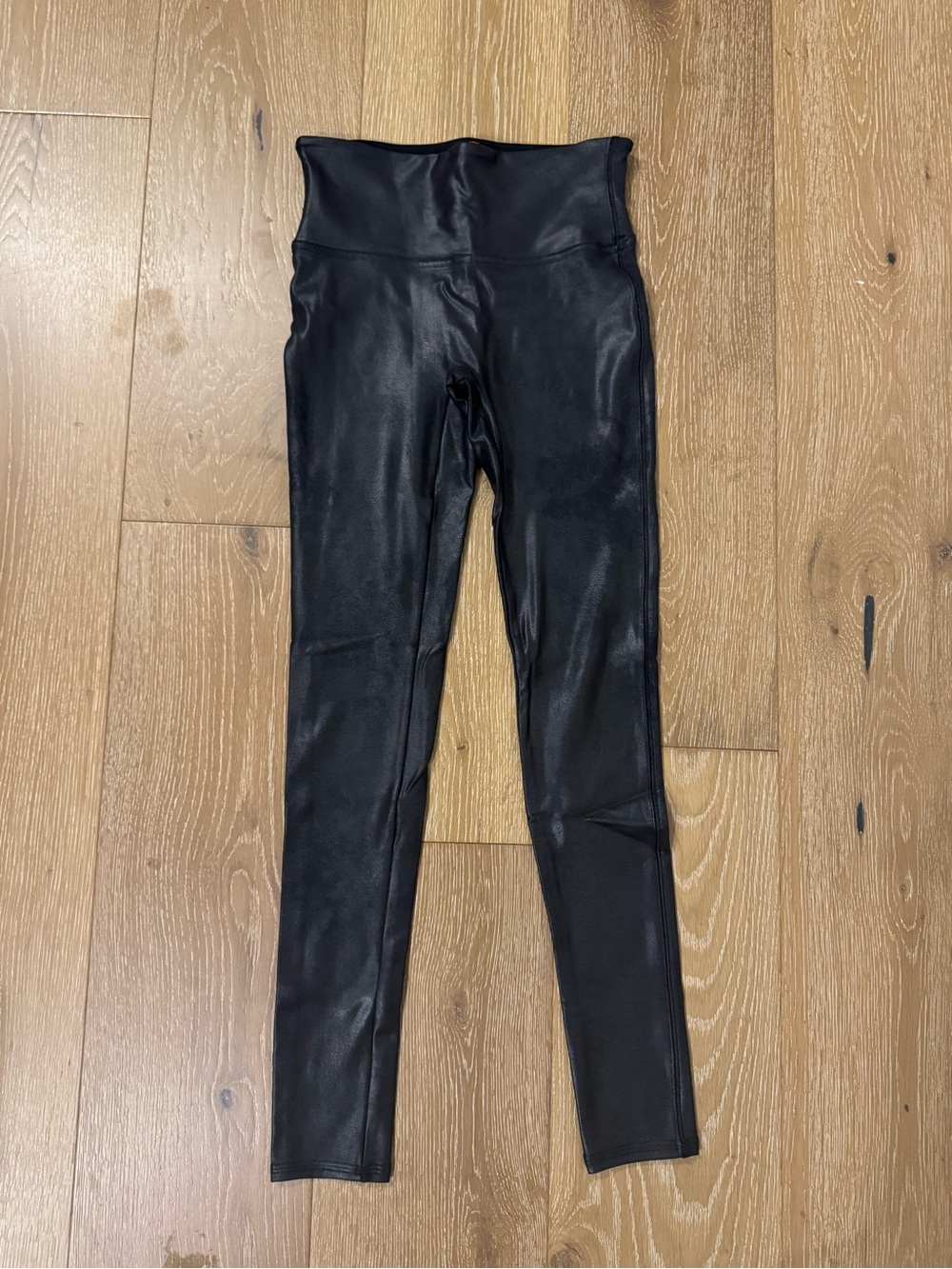 SPANX Black Faux Leather High-Rise Leggings